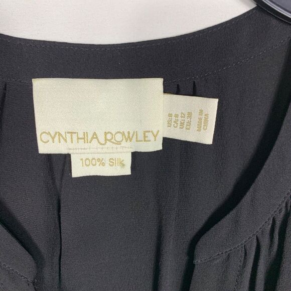Cynthia Rowley Womens Dress Medium Black All Silk Sleeveless Lightweight Summer - Picture 2 of 6